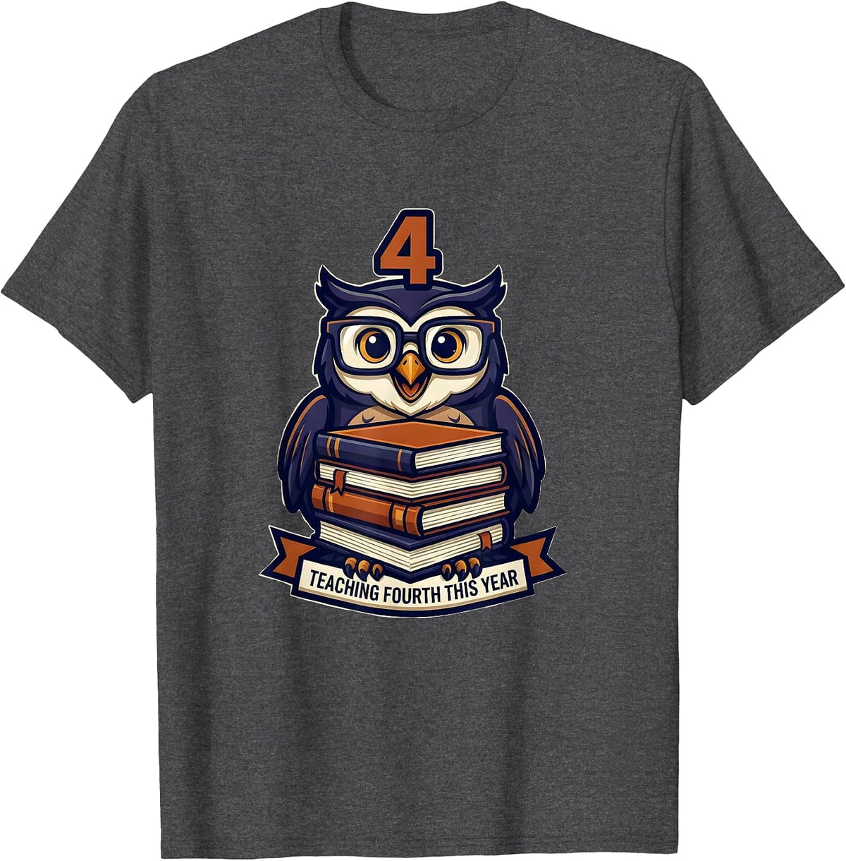Teaching Fourth This Year Funny Fourth Grade Teacher Back to T-Shirt - Dark Heather Grey