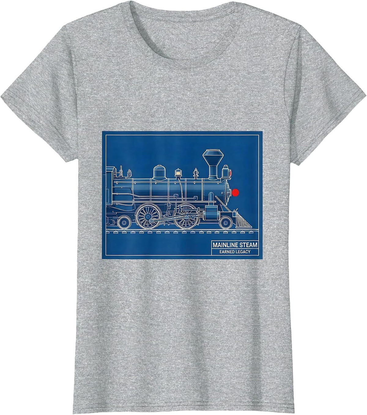 Mainline Steam Earned Legacy Vintage Steam Locomotive T-Shirt - Heather Grey