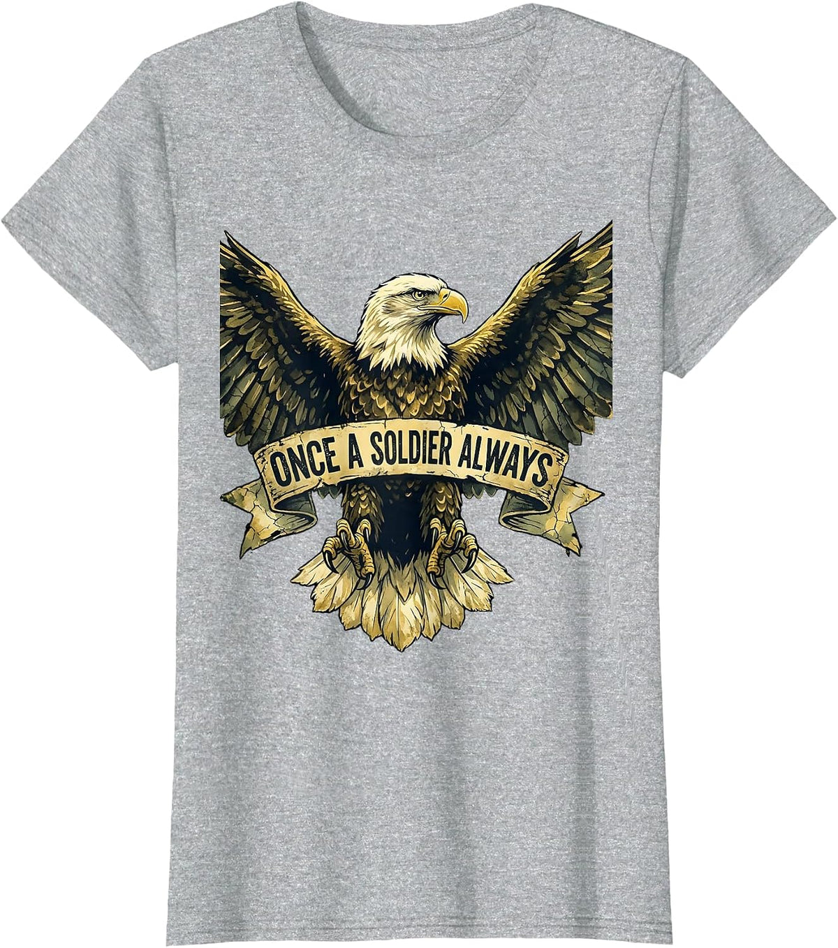 Once a Soldier Always Veteran Pride Design T-Shirt - Heather Grey