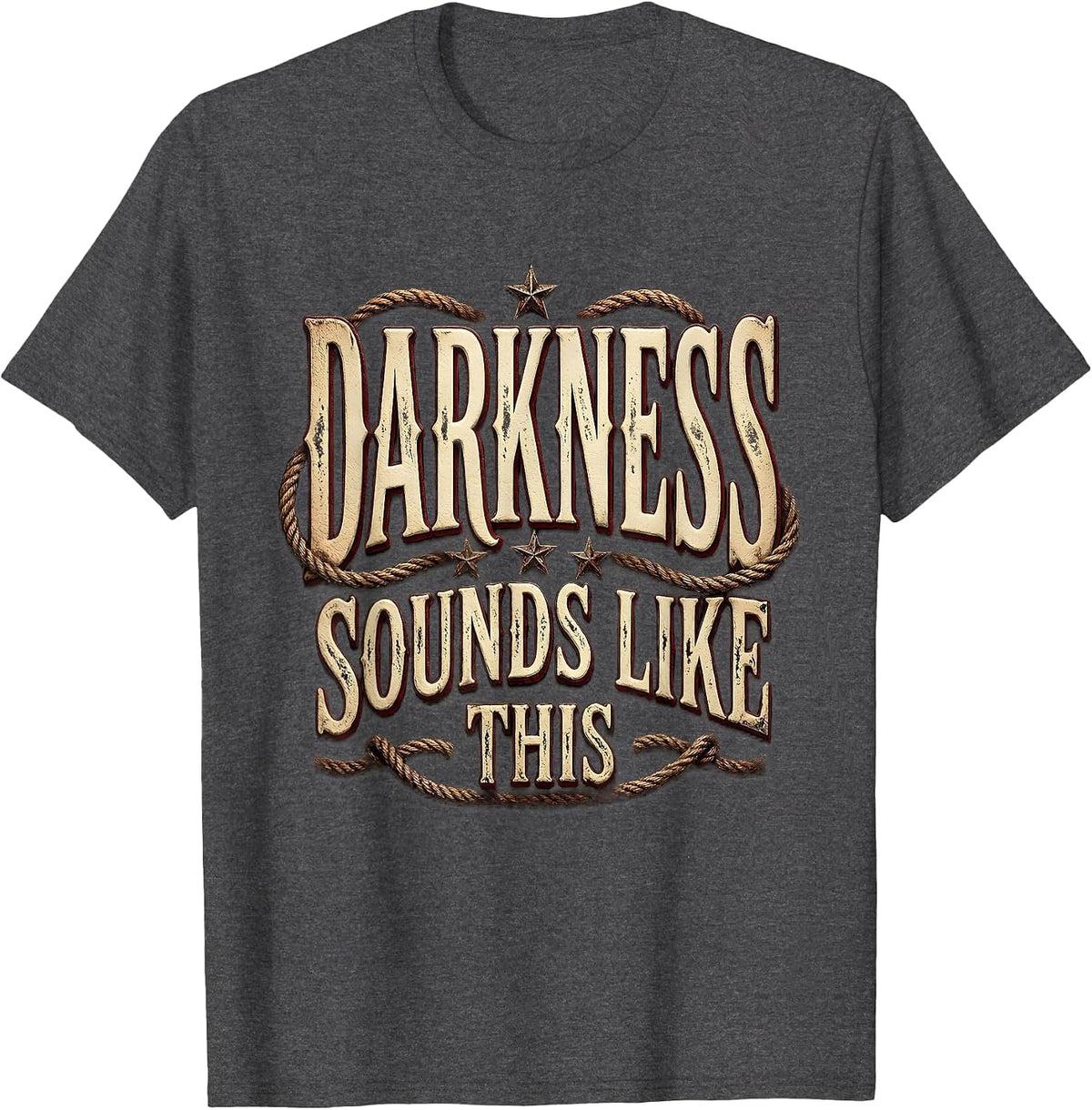 Darkness Sounds Like This Death Metal Design T-Shirt - Dark Heather Grey