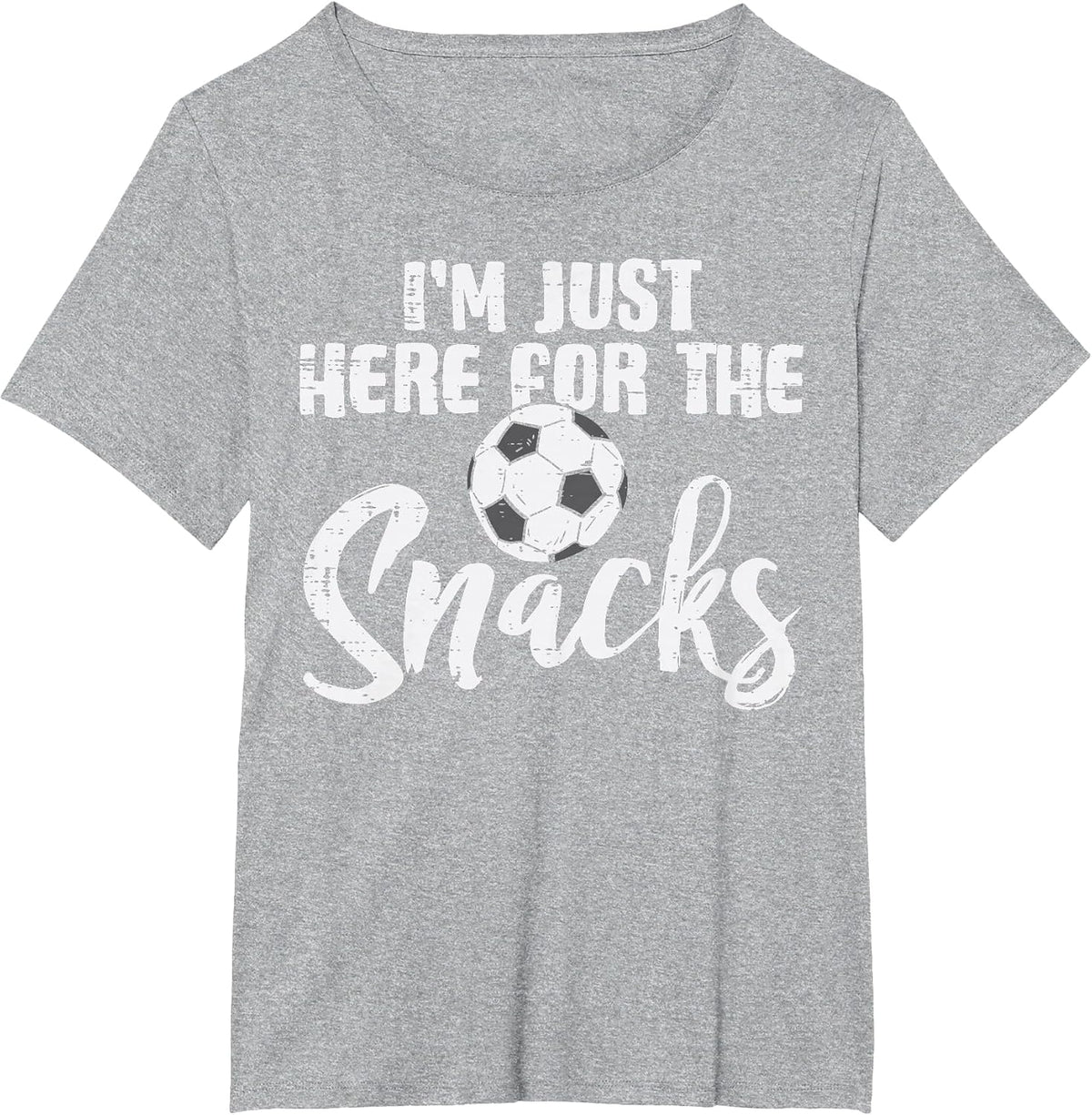 Here for The Snacks Soccer Funny Football Food Lover Foodie T-Shirt - Heather Grey
