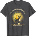 Men's My Favourite Masterpiece Has A Curled Tail Basenji Portrait T-Shirt - Dark Heather Grey