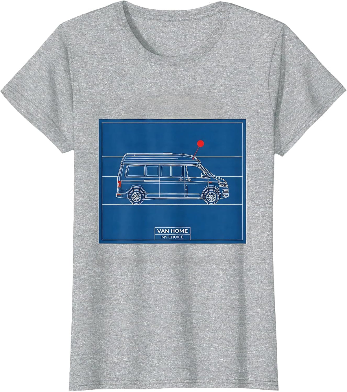 Van Home My Choice Retro Van Life Nomad Gift T-Shirt - Heather Grey