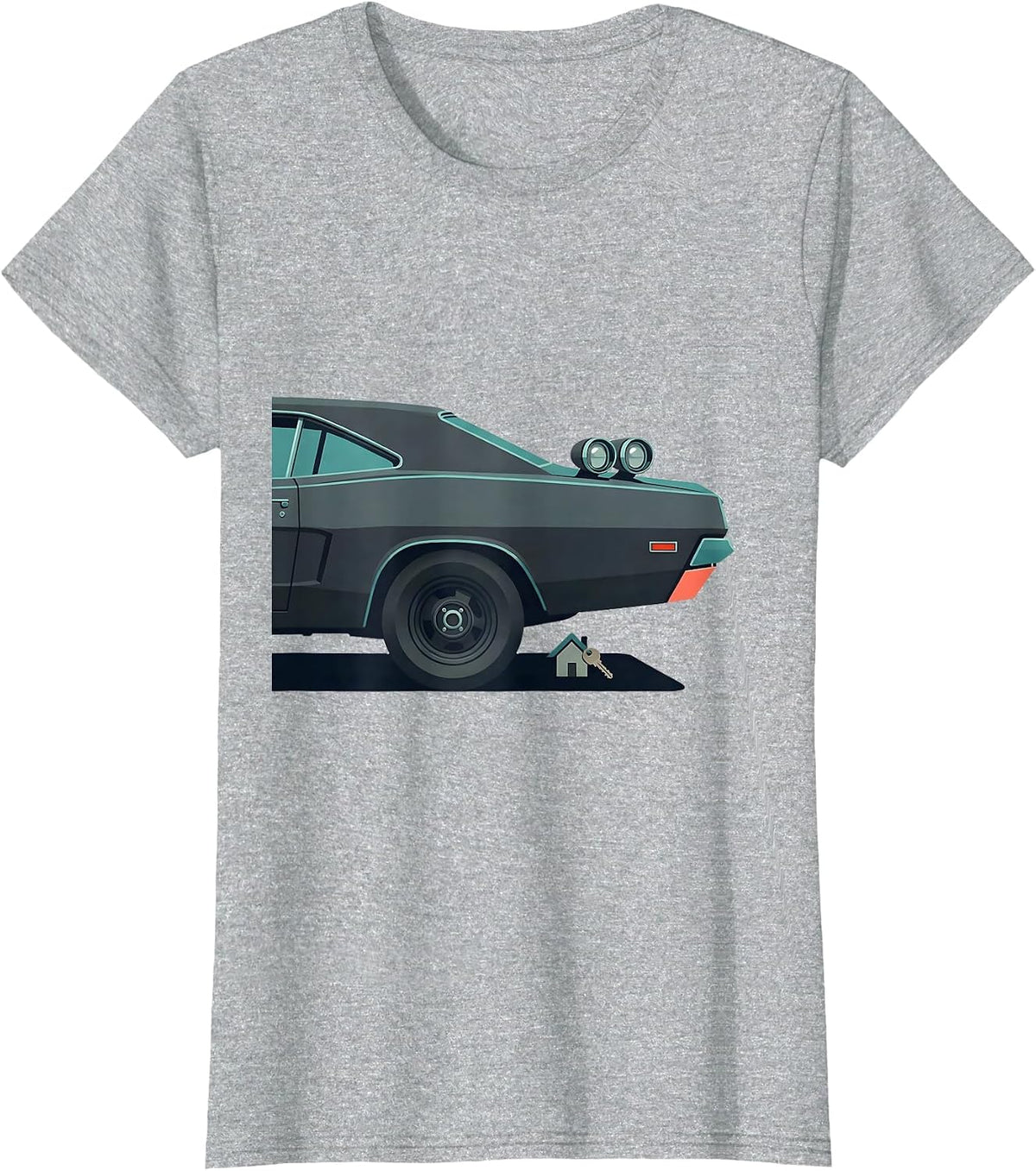 Oversized 1960s Muscle Car Midcentury Modern Car Guy T-Shirt - Heather Grey