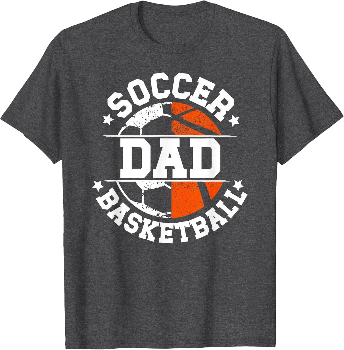 Soccer Basketball Dad of Basketball Soccer Player T-Shirt - Dark Heather Grey