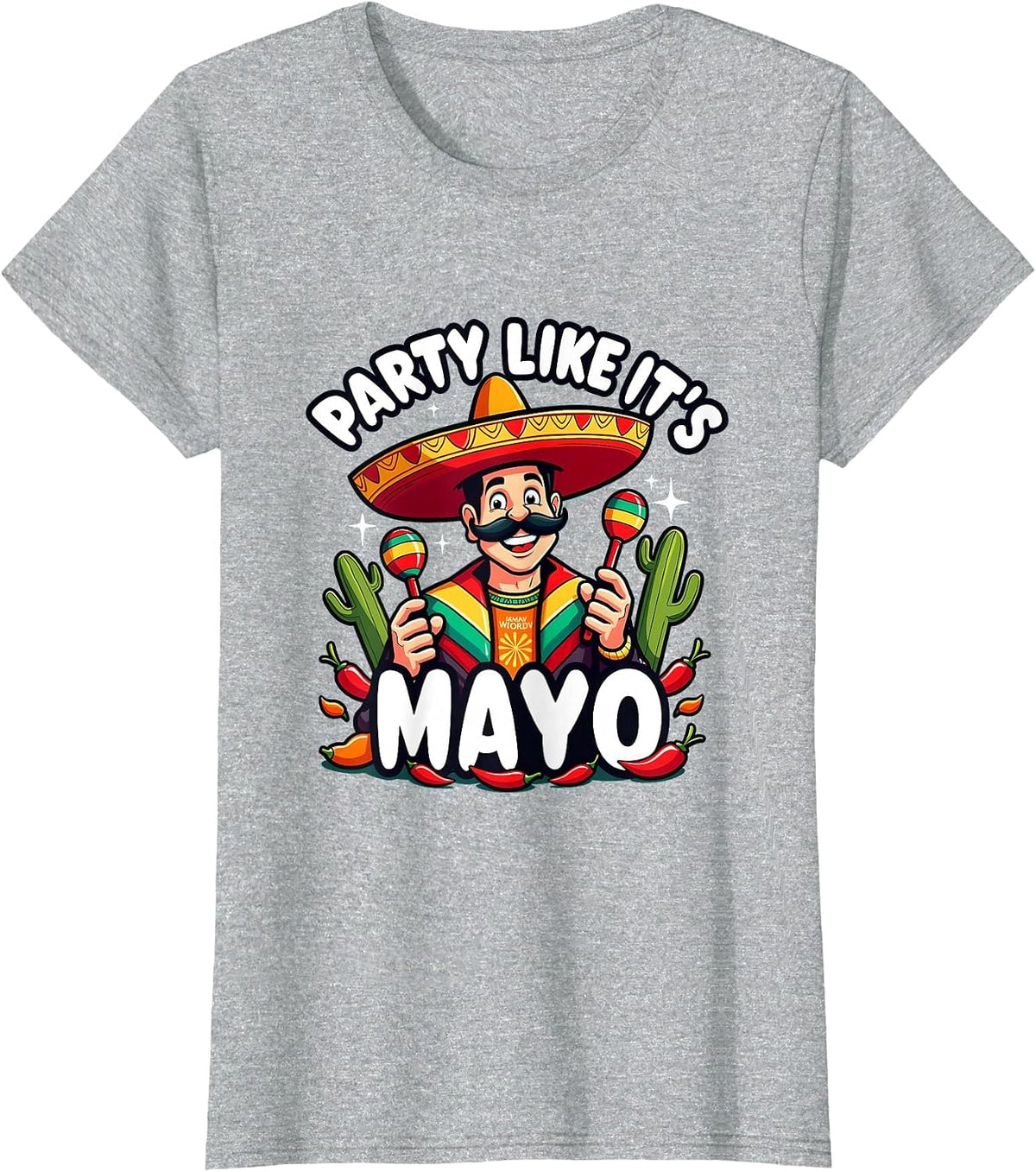Party Like It's Mayo Cinco de Mayo Men's Design T-Shirt - Heather Grey