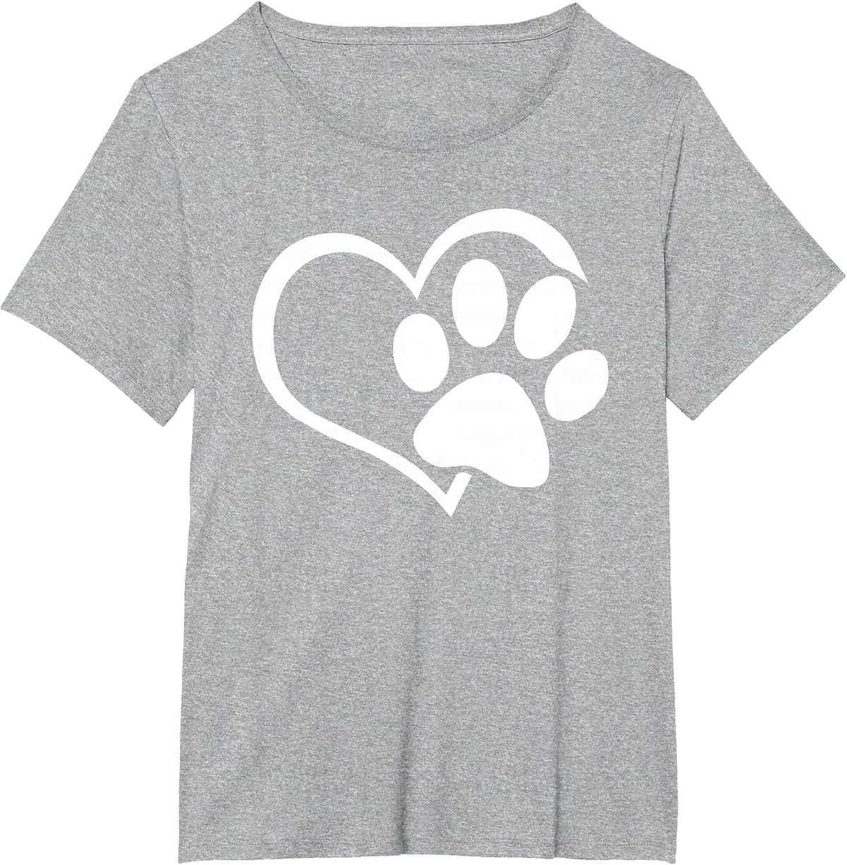 Dog Dad Mom Puppy Shirt Love Dogs Paw Print Heart Women Men T-Shirt - Heather Grey