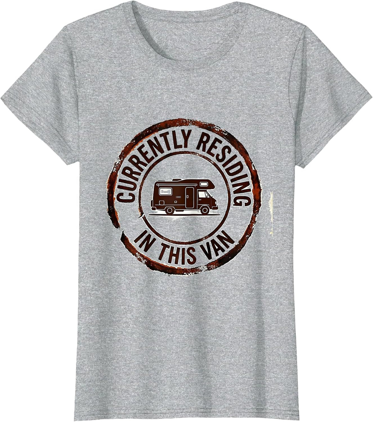 Women's Currently Residing In This Van Retro Van Life Nomads Camper T-Shirt - Heather Grey