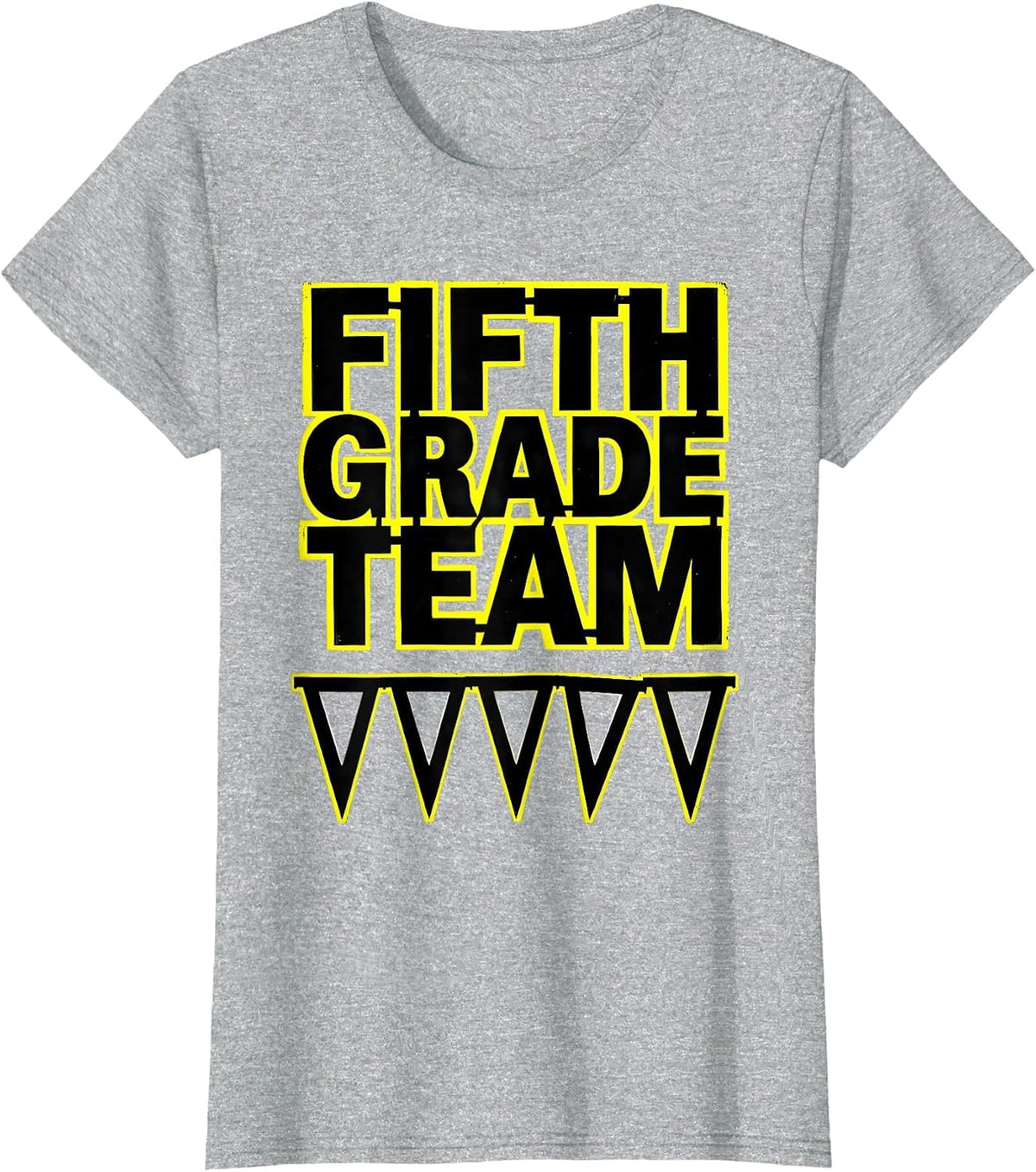 Fifth Grade Team Stencil Graphic Teacher Back to School T-Shirt - Heather Grey