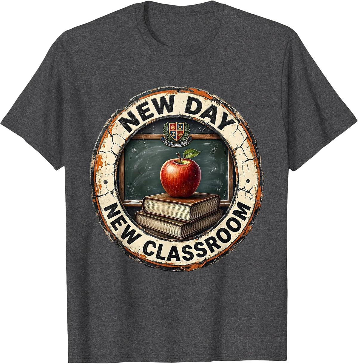 New Day New Classroom Substitute Teacher Design T-Shirt - Dark Heather Grey