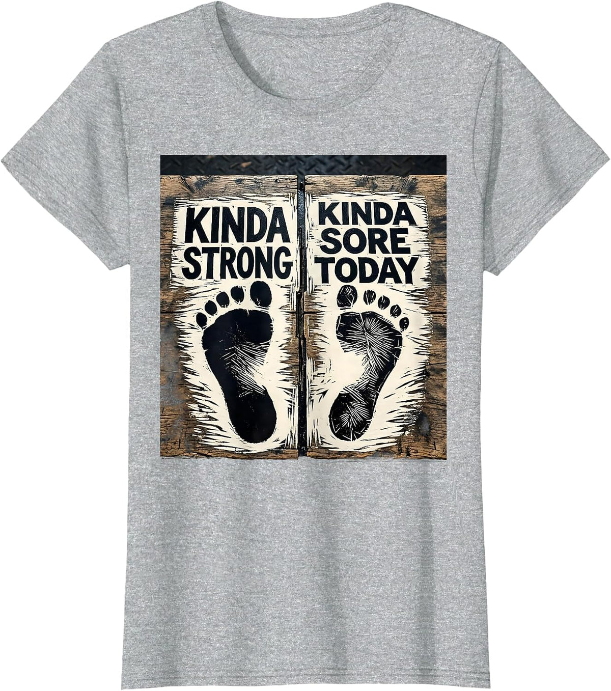 Women's Kinda Strong Kinda Sore Today Funny Gym Workout T-Shirt - Heather Grey
