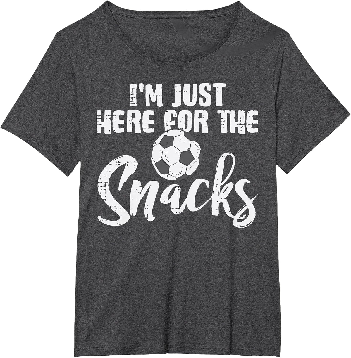 Here for The Snacks Soccer Funny Football Food Lover Foodie T-Shirt - Dark Heather Grey