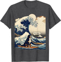 Men's Seen Bigger Ukiyo-e Bernese Mountain Dog Animal Lover Gift T-Shirt - Dark Heather Grey