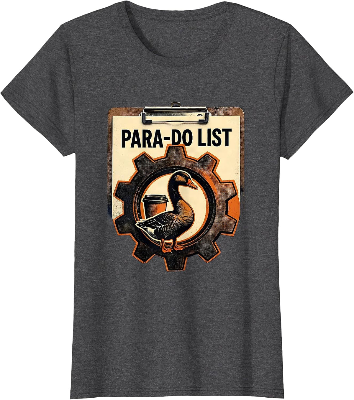 Women's Para-Do List Funny Paraprofessional Goose SPED Teacher T-Shirt - Dark Heather Grey