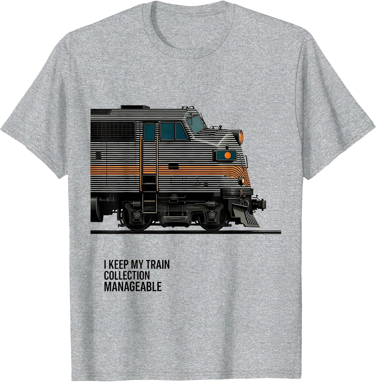 Men's I Keep My Train Collection Manageable Funny Train Enthusiast T-Shirt - Heather Grey