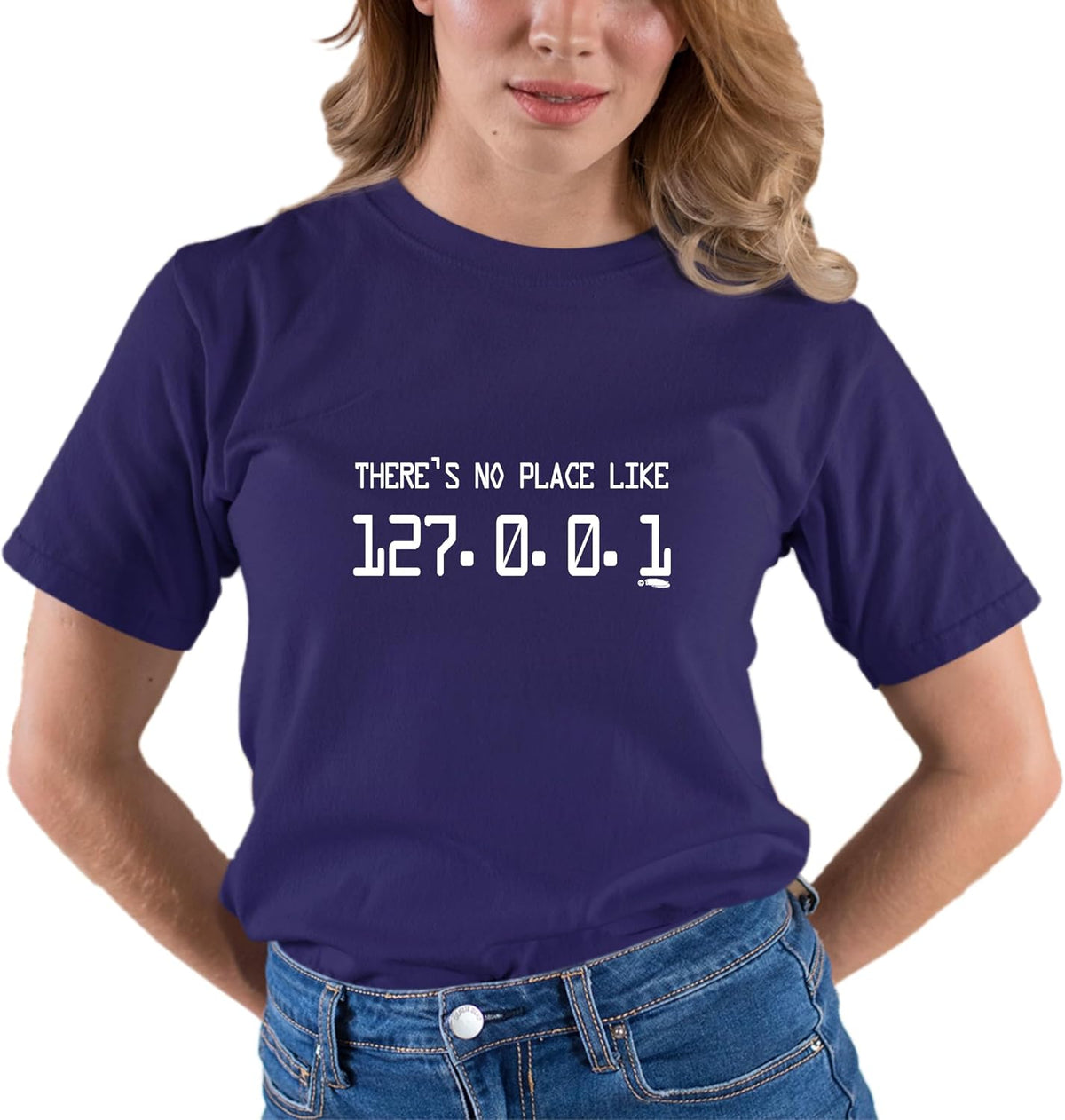 Go All Out Adult There's No Place Like 127.0.0.1 T-Shirt - Purple