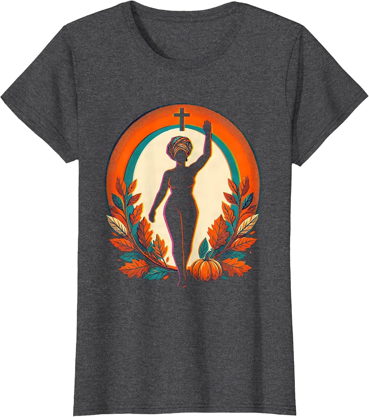 Women's Confident Black Woman Risograph Birthday Month Pride T-Shirt - Dark Heather Grey