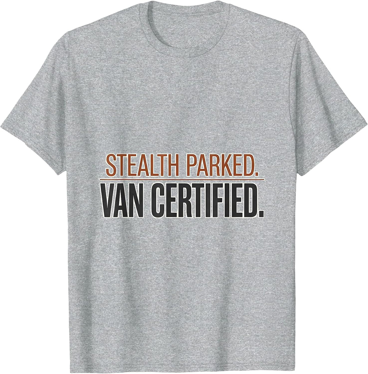 Men's Stealth Parked Van Certified Retro Van Life Nomads T-Shirt - Heather Grey