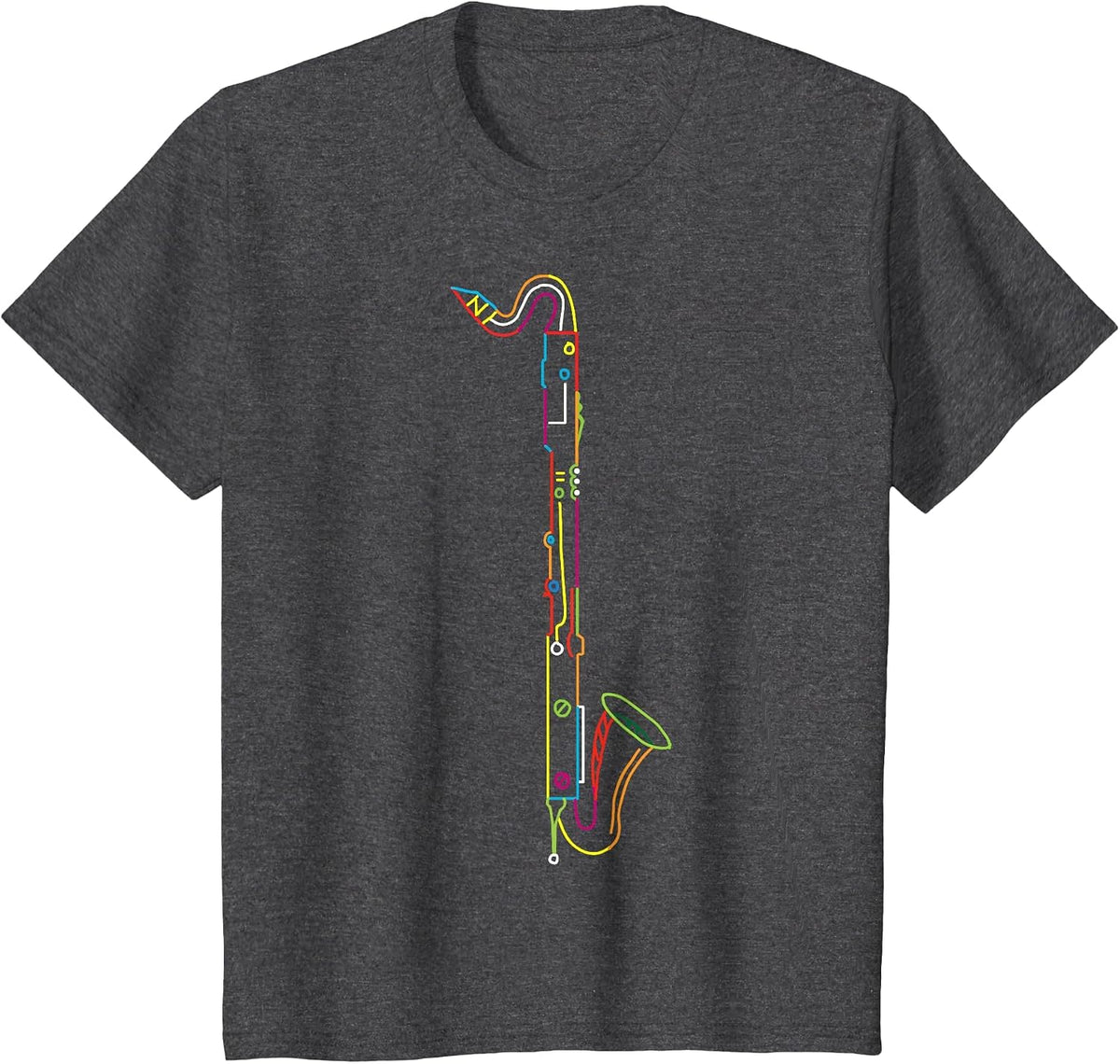 Marching Band Bass Clarinet Apparel T-Shirt - Dark Heather Grey