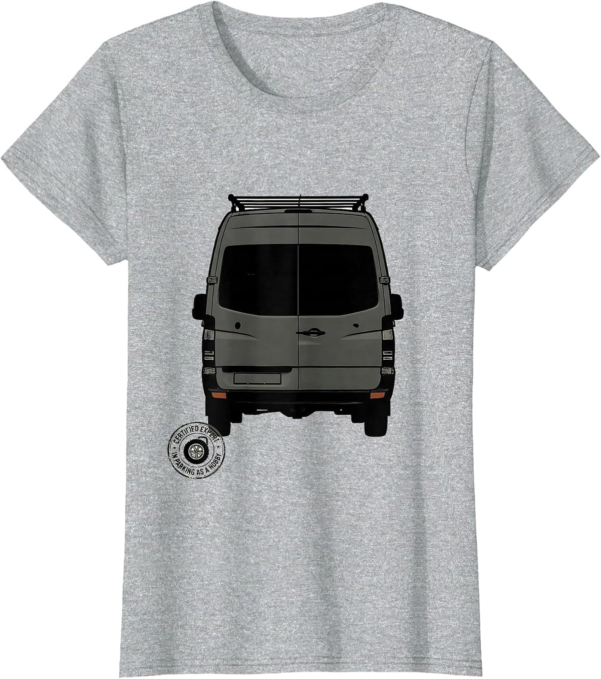 Women's Certified Expert In Parking As A Hobby Retro Van Life Road T-Shirt - Heather Grey