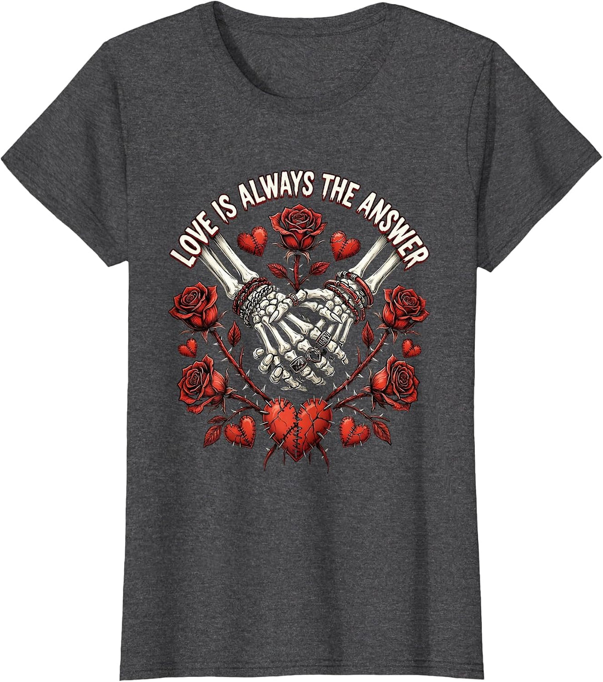 Women's Love Is Always The Answer Pride Design T-Shirt - Dark Heather Grey