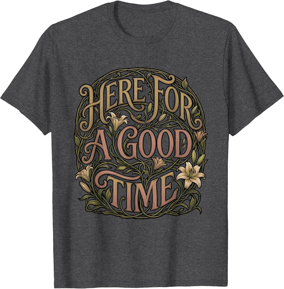 Men's Here For a Good Time Substitute Teacher Design T-Shirt - Dark Heather Grey