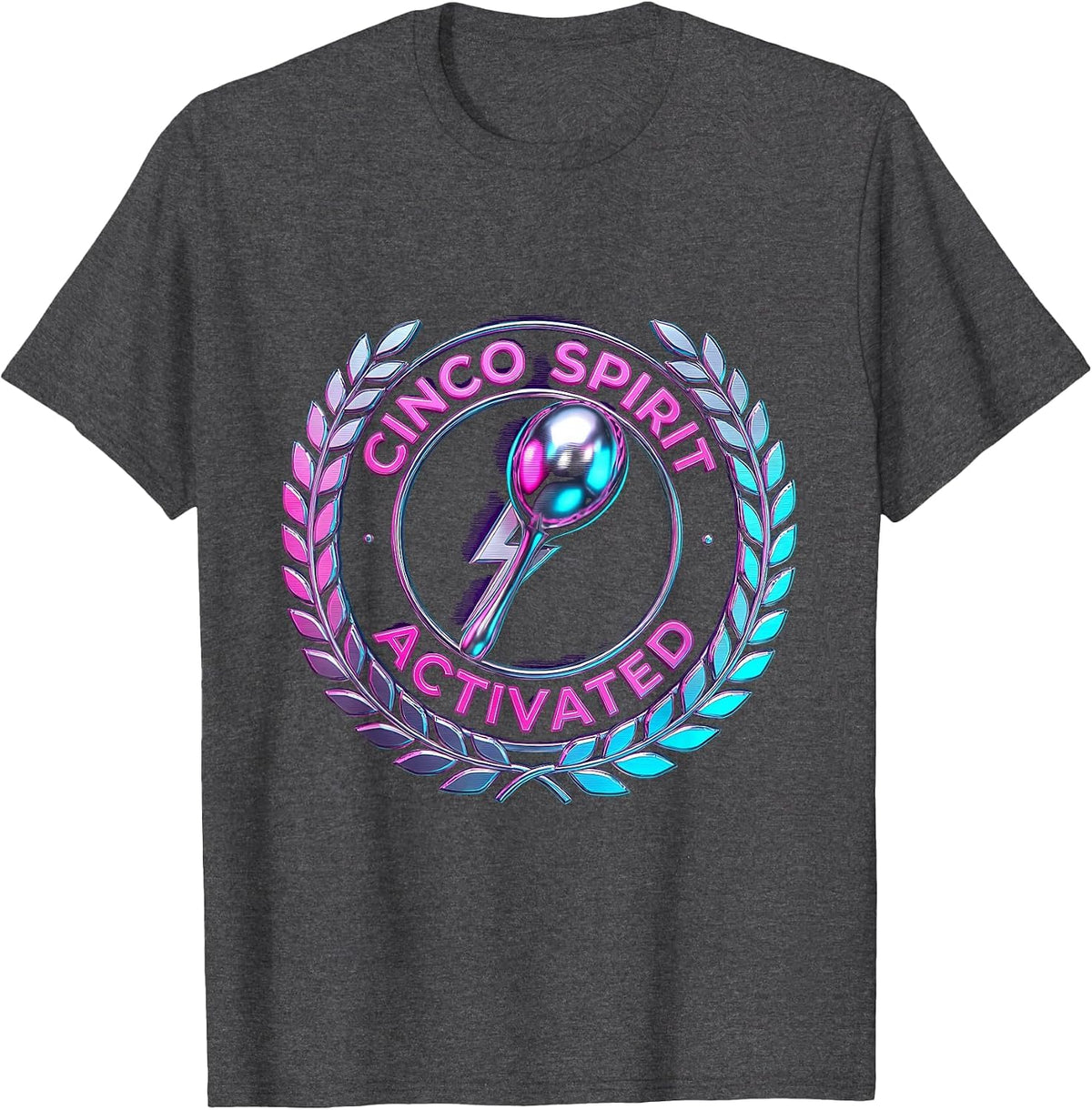 Cinco Spirit Activated Cinco de Mayo Design T-Shirt - Dark Heather Grey