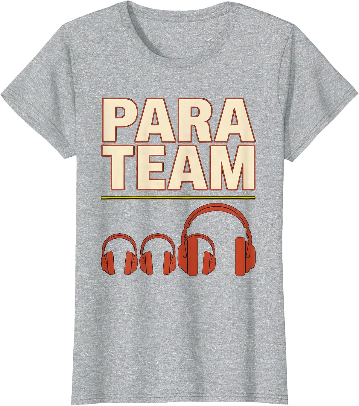 Women's Para Team Screenprint Poster Paraprofessional Teacher T-Shirt - Heather Grey