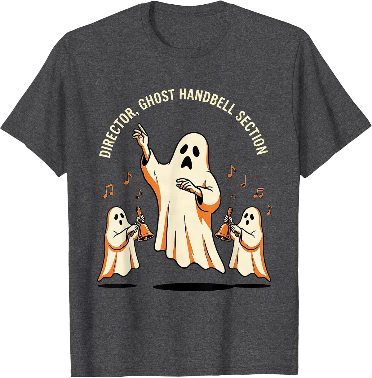 Director, Ghost Handbell Section Funny Music Teacher T-Shirt - Dark Heather Grey