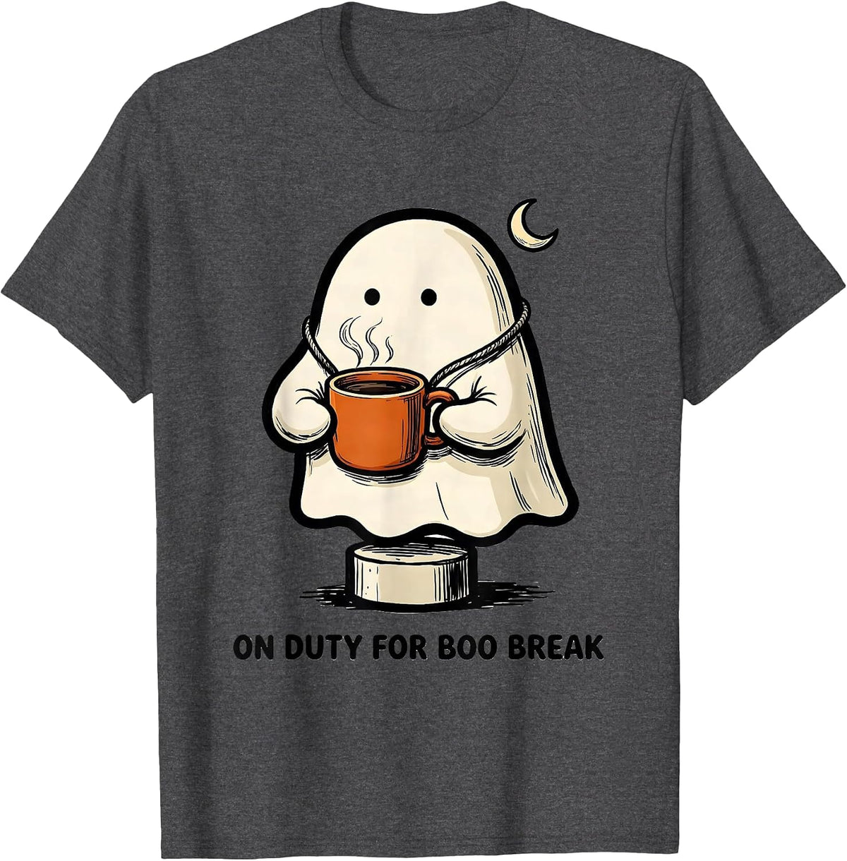 On Duty For Boo Break Funny SPED Paraprofessional Halloween T-Shirt - Dark Heather Grey