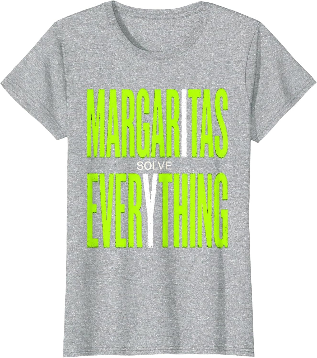 Margaritas Solve Everything Cinco de Mayo Design T-Shirt - Heather Grey