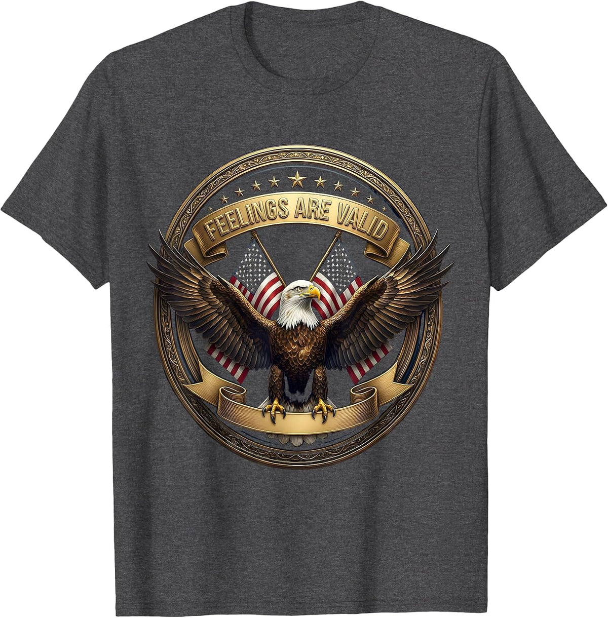 Men's Feelings Are Valid Mental Health Awareness Design T-Shirt - Dark Heather Grey
