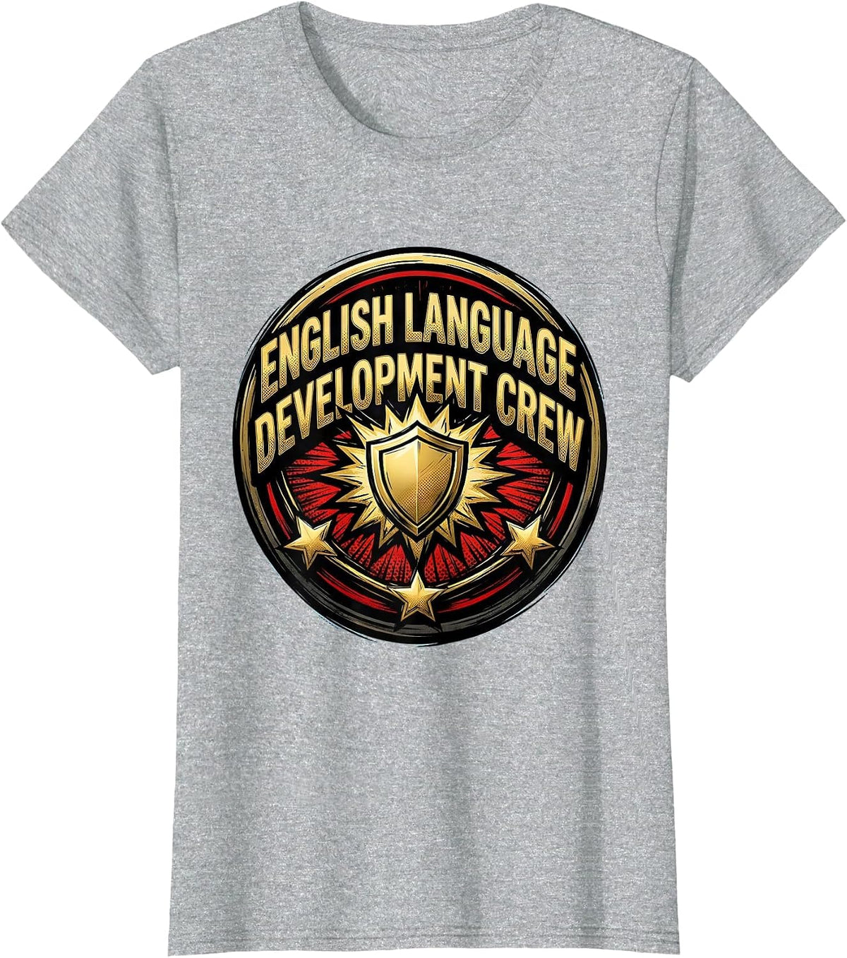 Women's English Language Development Crew Comic Book Dual Language T-Shirt - Heather Grey