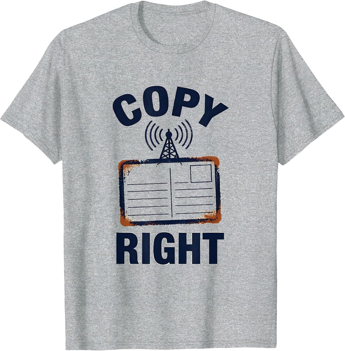 Men's Copy Right Funny Ham Radio Operator Hobbyist Humor T-Shirt - Heather Grey