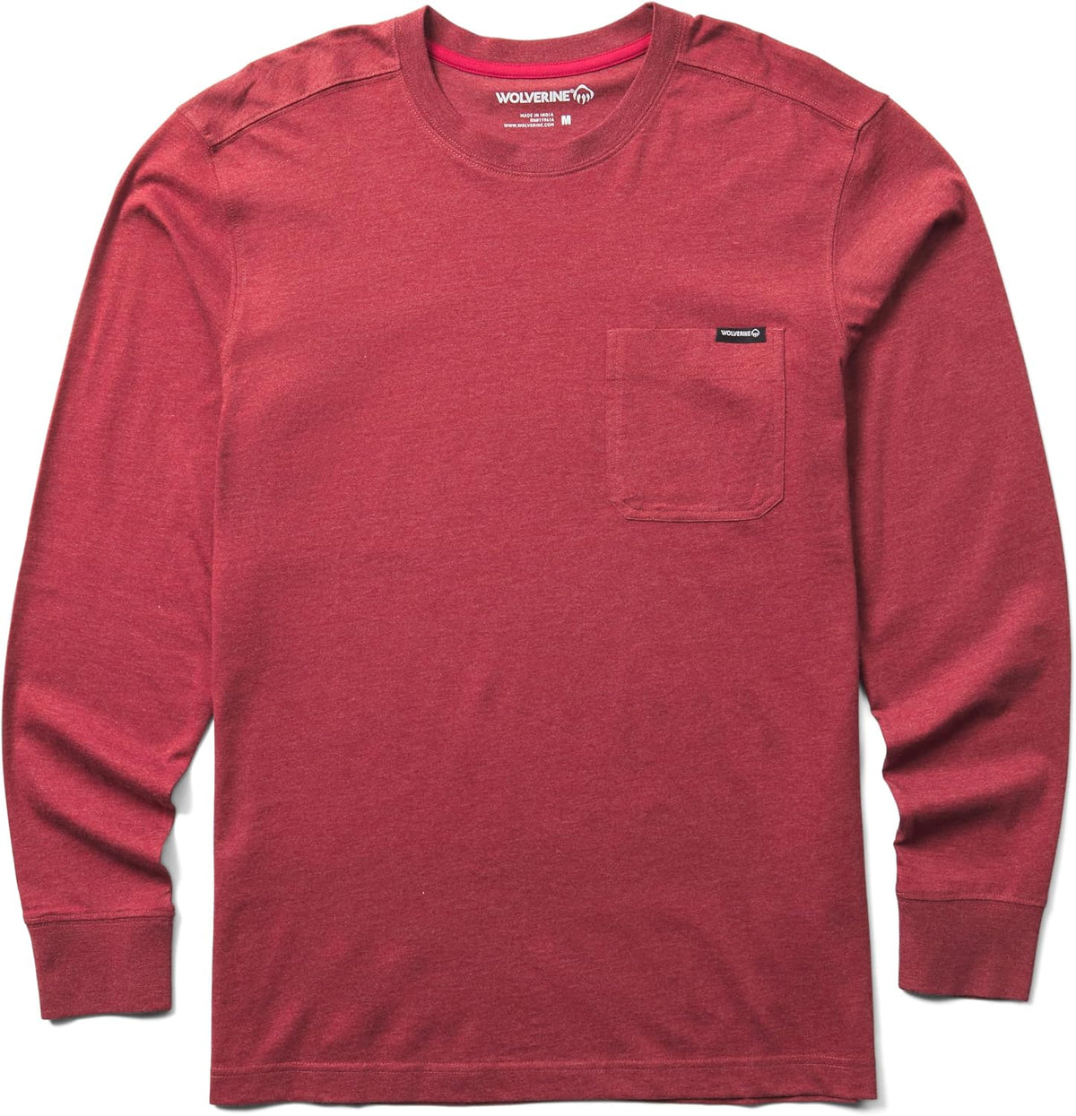 Wolverine Men's Classic Long Sleeve Pocket Tee - Garnet