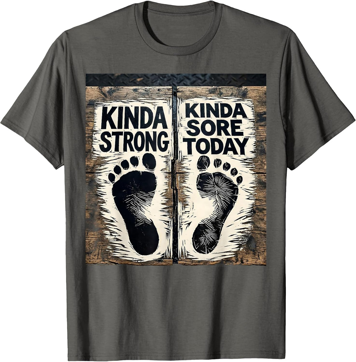 Men's Kinda Strong Kinda Sore Today Funny Gym Workout T-Shirt - Asphalt Grey
