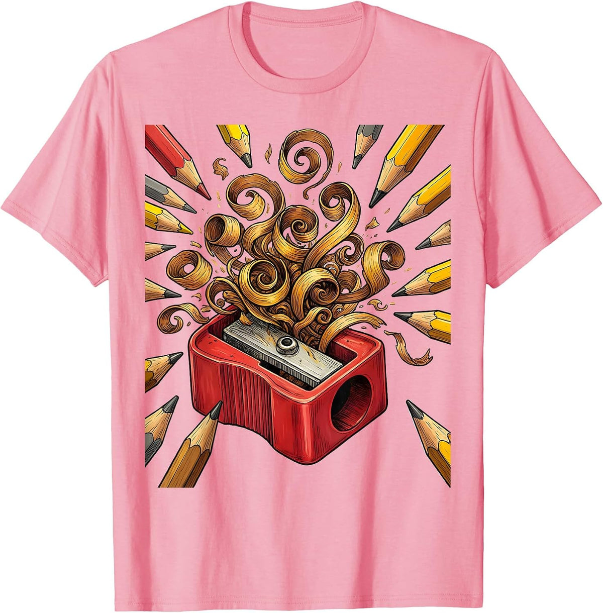 Men's 5th Grade Teacher Pencil Sharpener Graphic T-Shirt - Pink