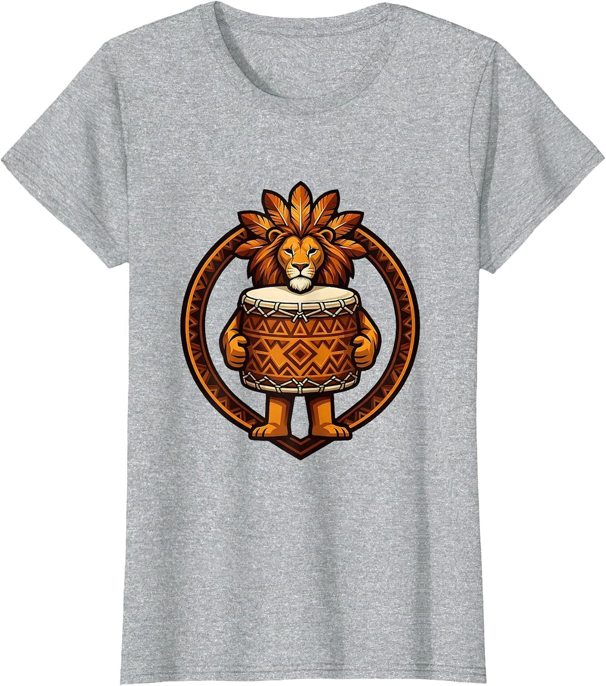 Isibindi House Tribal Drum Graphic T-Shirt - Heather Grey