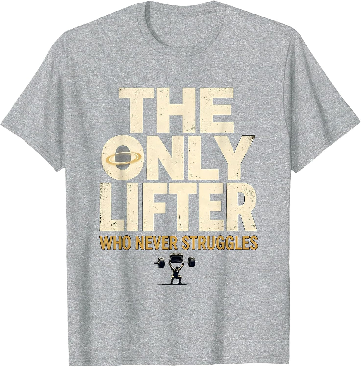 Men's The Only Lifter Who Never Struggles Funny Christian Gym T-Shirt - Heather Grey