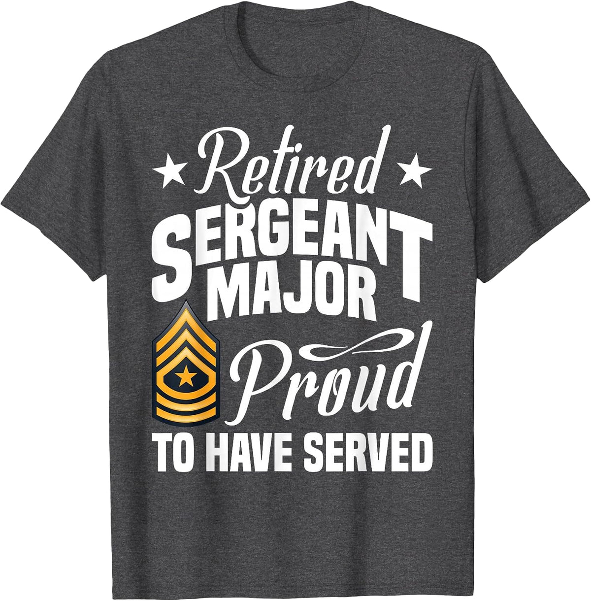 Veteran Soldier American Flag Proud Army Sergeant Major T-Shirt - Dark Heather Grey
