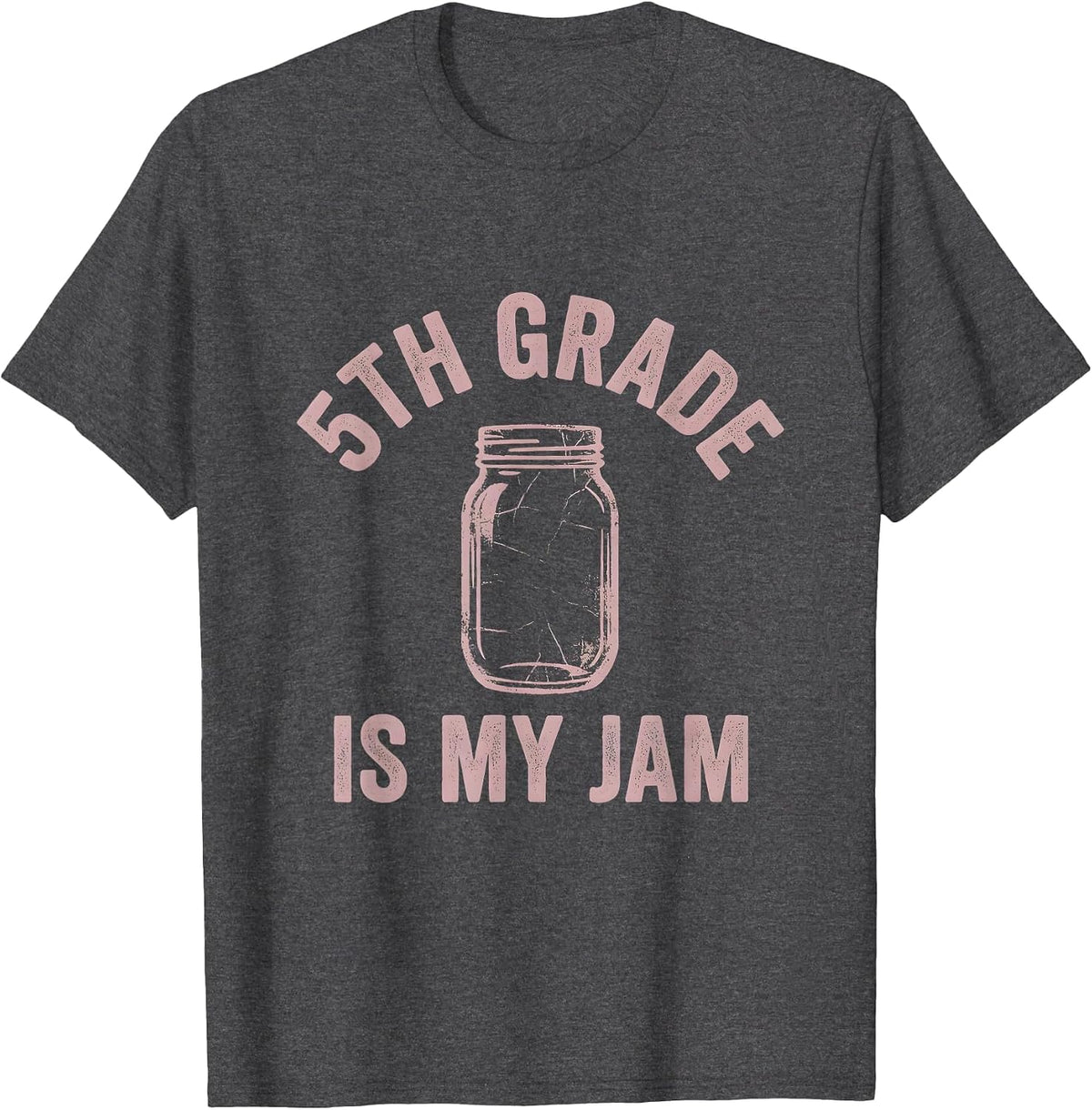 5th Grade Is My Jam Teacher Graphic Design T-Shirt - Dark Heather Grey