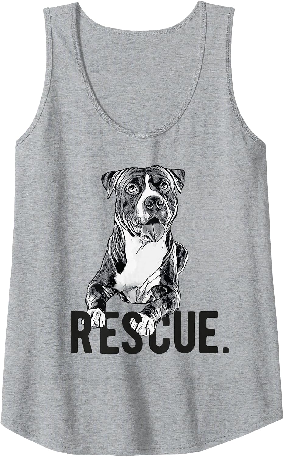 Rescue Pitbull Drawing Dog Mom Cute Adopt Don't Shop Mama Tank Top - Heather Grey