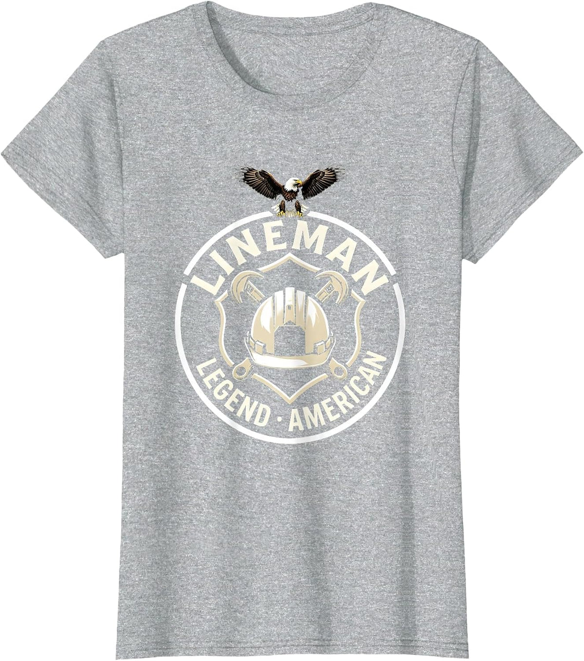Lineman Legend American Patriotic Design T-Shirt - Heather Grey