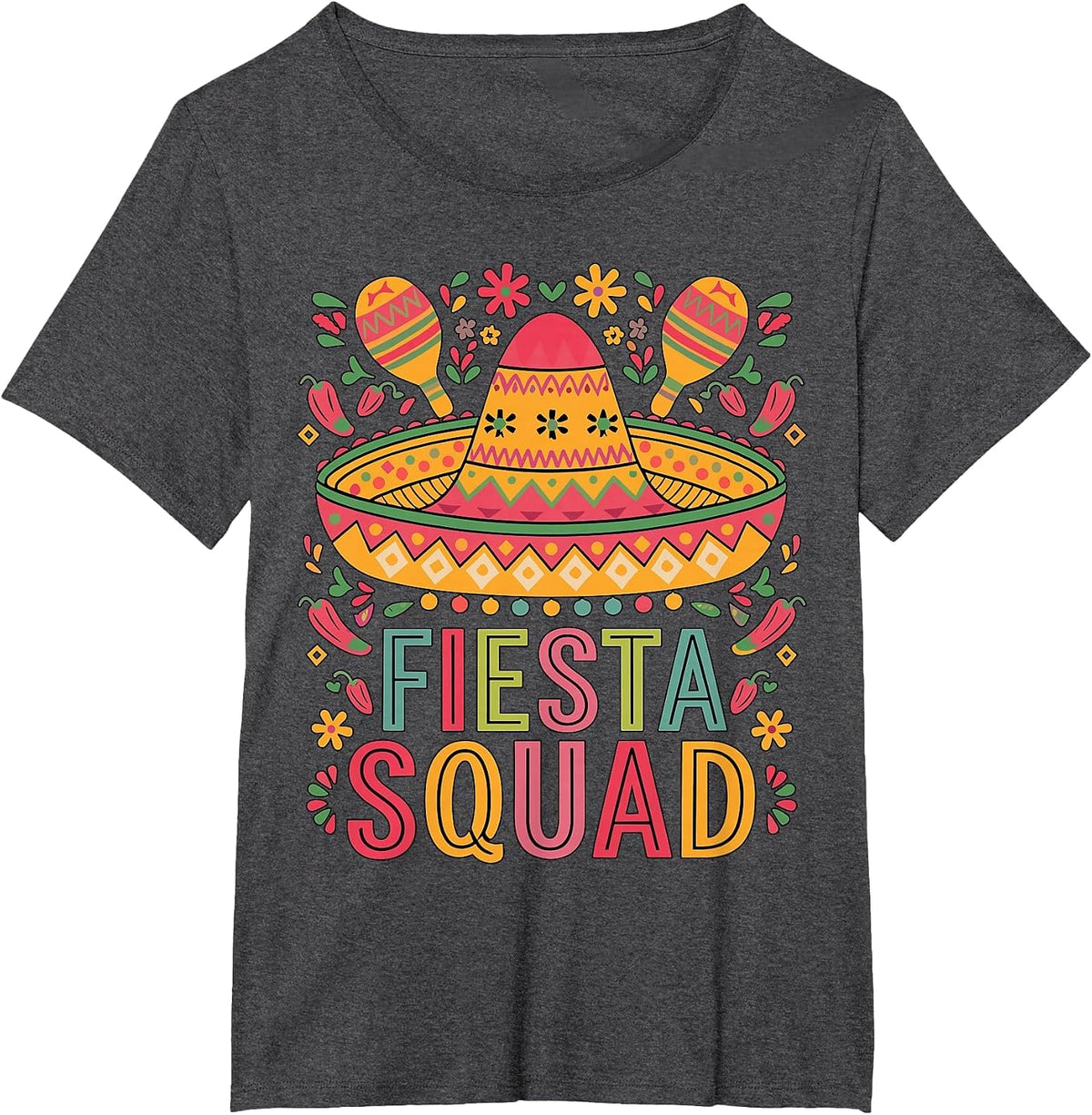 Fiesta Squad Lover Cinco de Mayo T-Shirt - Dark Heather Grey