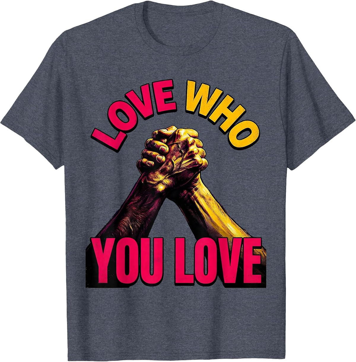 Love Who You Love Pride Graphic Design T-Shirt - Heather Blue