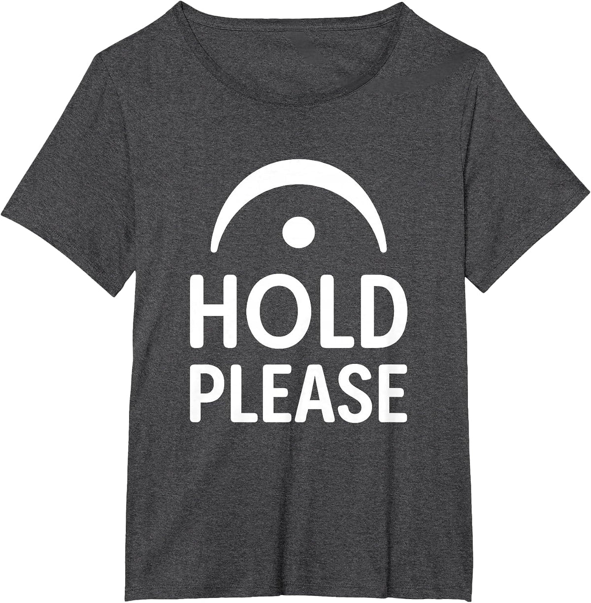 Funny Hold Please Fermata Symbol Music Theory Band Director T-Shirt - Dark Heather Grey