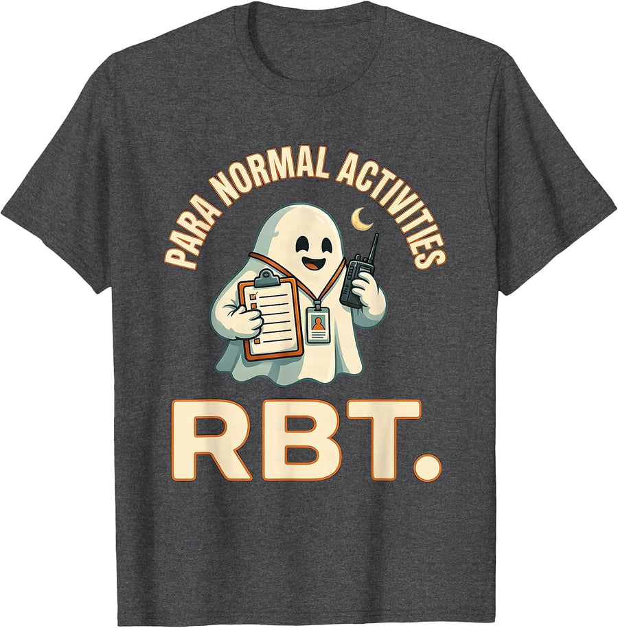 Men's Para Normal Activities RBT Funny Paraprofessional Halloween T-Shirt - Dark Heather Grey