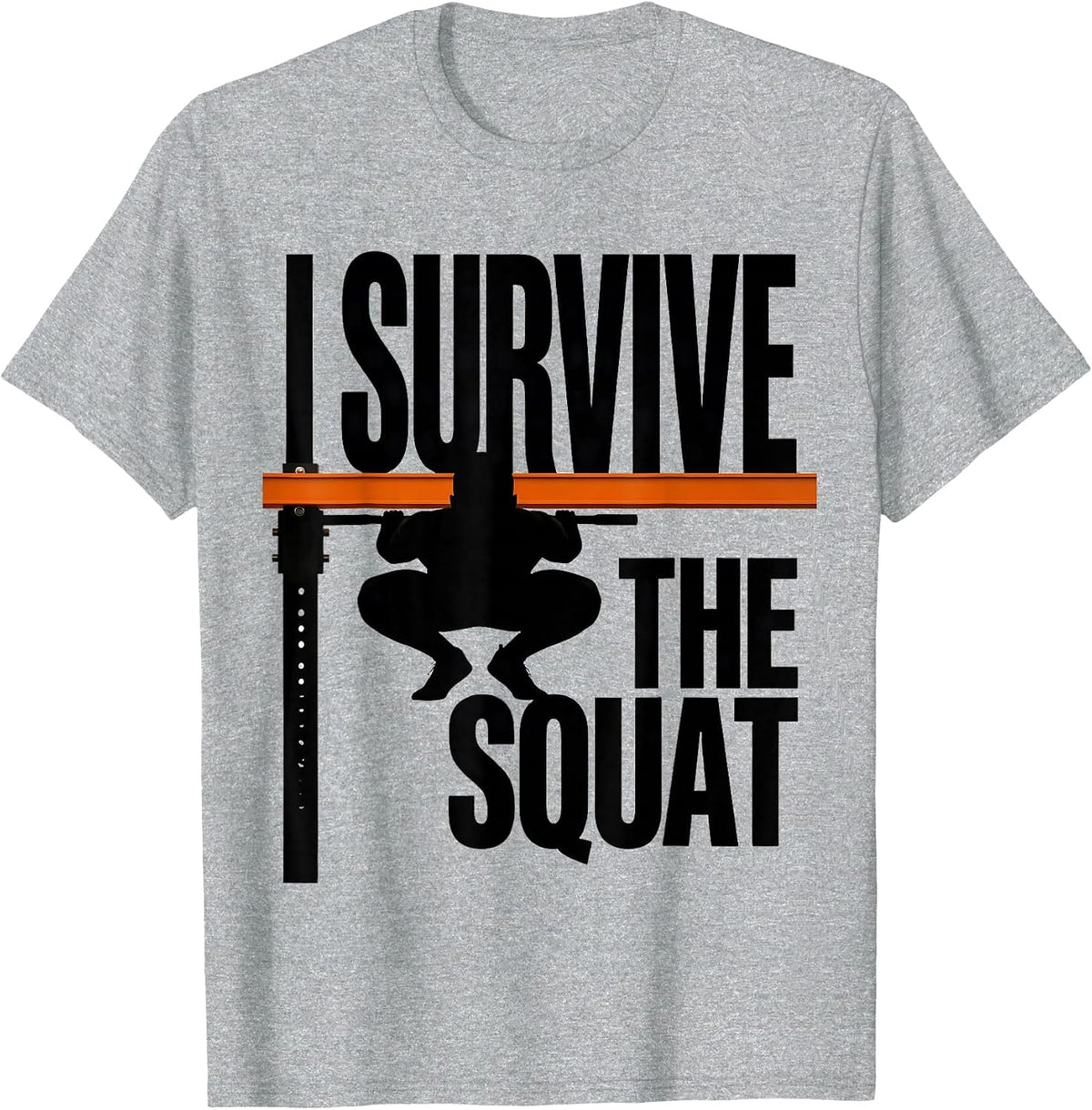 Men's I Survive The Squat Funny Gym Workout Weightlifting Humor T-Shirt - Heather Grey