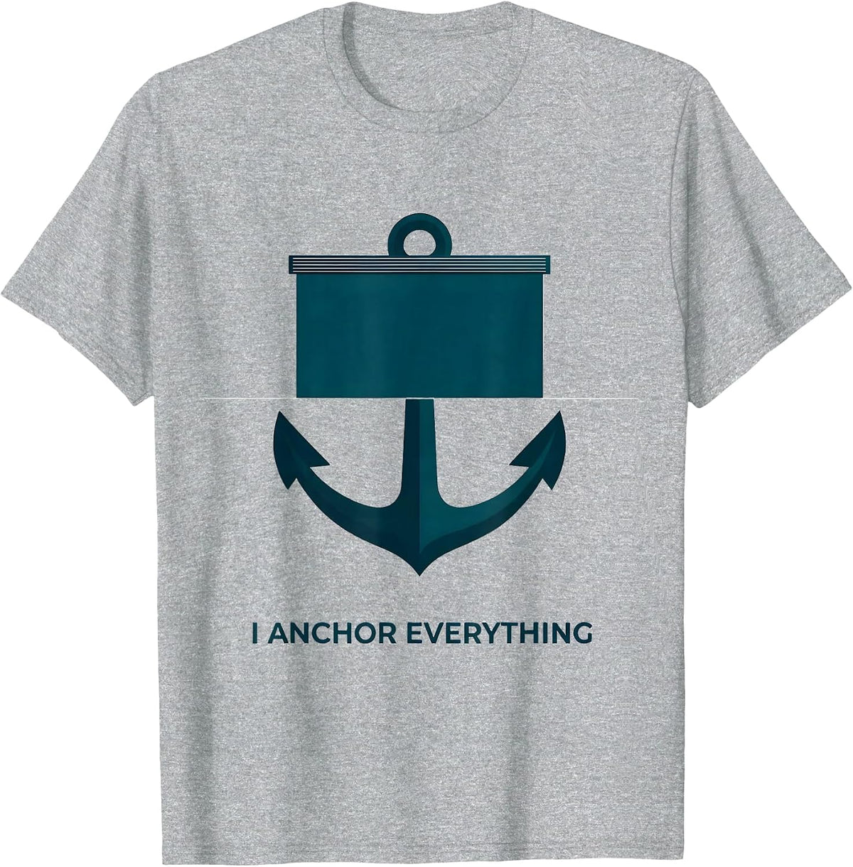 Men's I Anchor Everything Editorial Conceptual Teacher Frog Back T-Shirt - Heather Grey