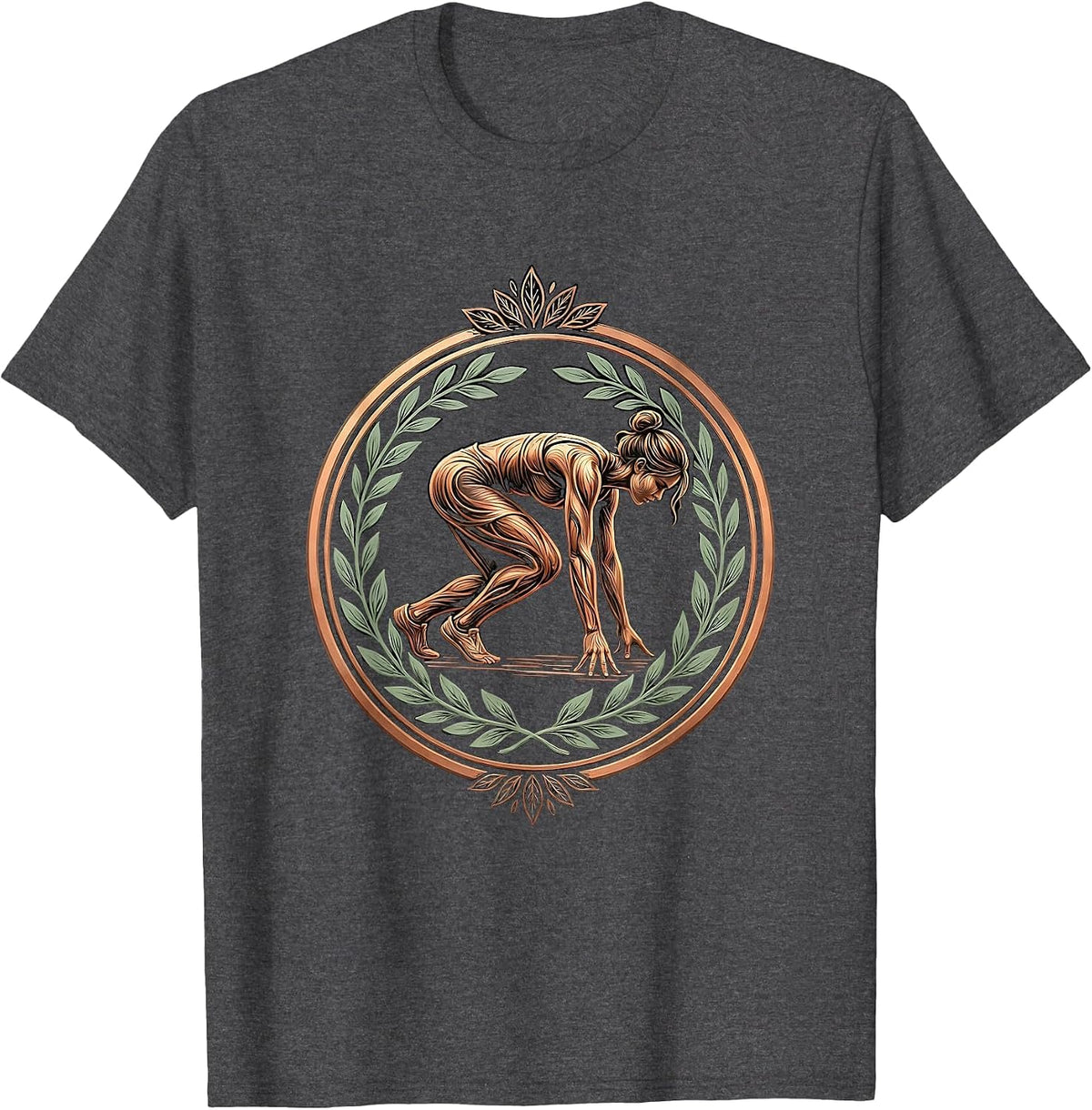 Men's Athlete at the Starting Block Graphic Tee T-Shirt - Dark Heather Grey